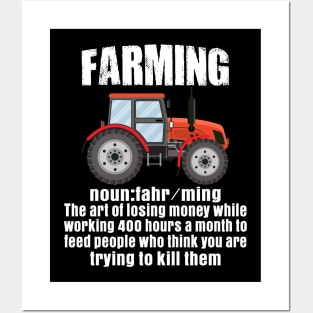 farmer farming defination t-shirt Posters and Art